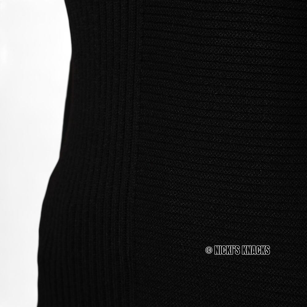 Cyrus Black Ribbed Mockneck Sweater Long Sleeve Asymmetric Knit Top Size XS - Picture 4 of 11